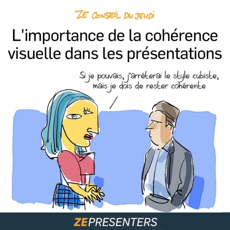 Dessin pour illustrer l'article : La coherence visuelle dans les présentation